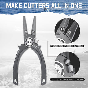 Gomexus Offshore Plier X Titanium Fishing Pliers 7.5'', Dual Cutter, Heavy-Duty, Never Rust