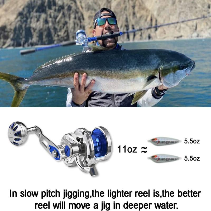 Slow Jigging Reel Saltwater Fishing High Speed 6.3:1 Narrow Spool