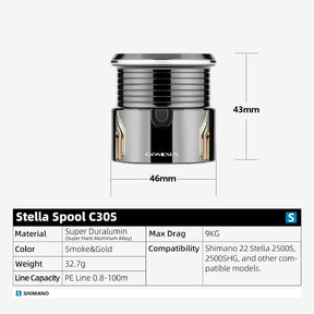 Gomexus Aluminum Spool For 22 Shimano Stella 2500-3000/C3000