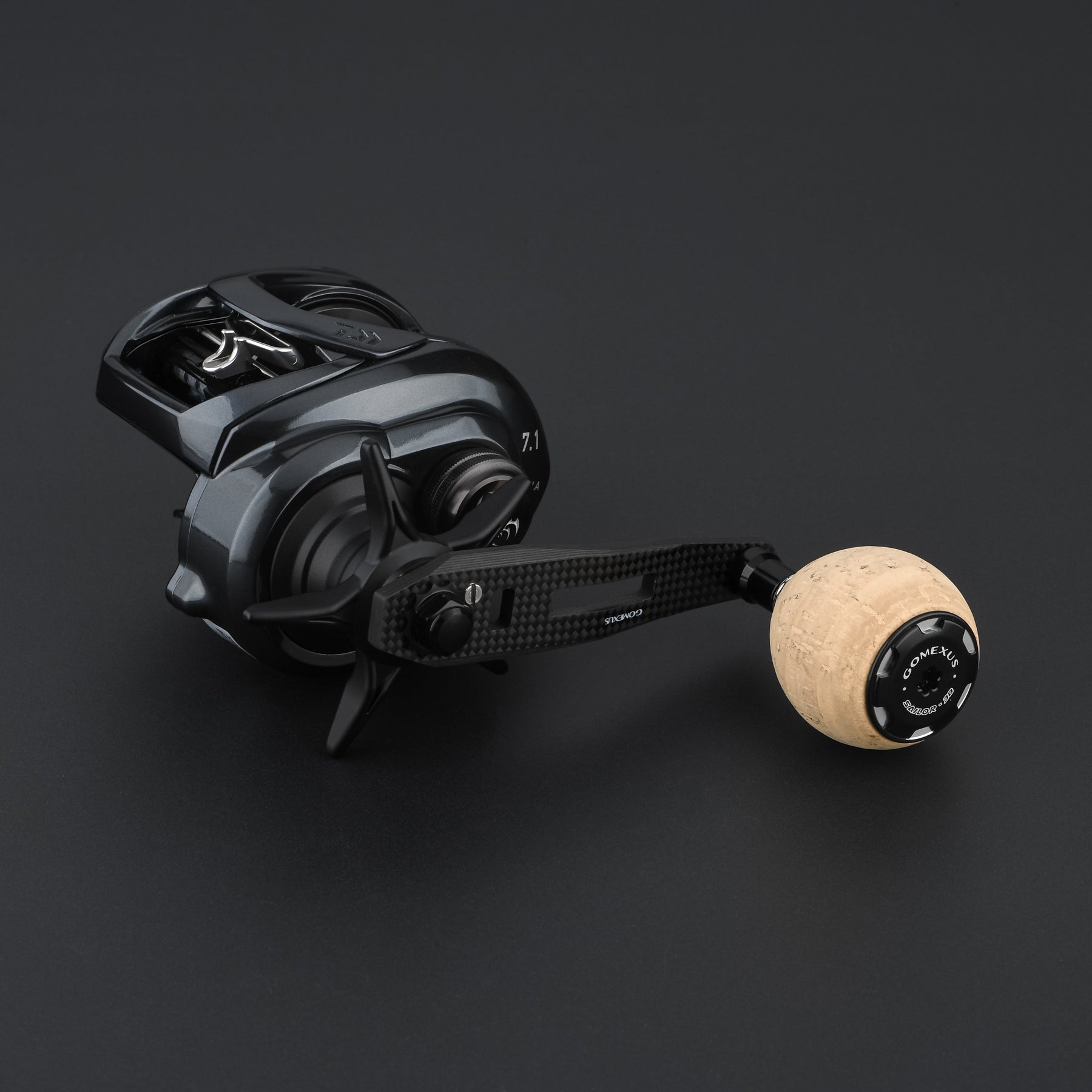 Gomexus Carbon Handle for Baitcasting Reel with Cork Knob LC-CA38