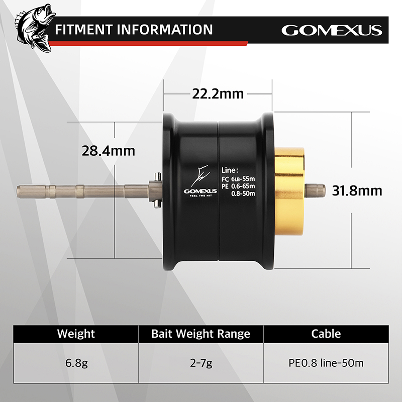 Gomexus Aluminum Spool For Daiwa Tatula TW 80