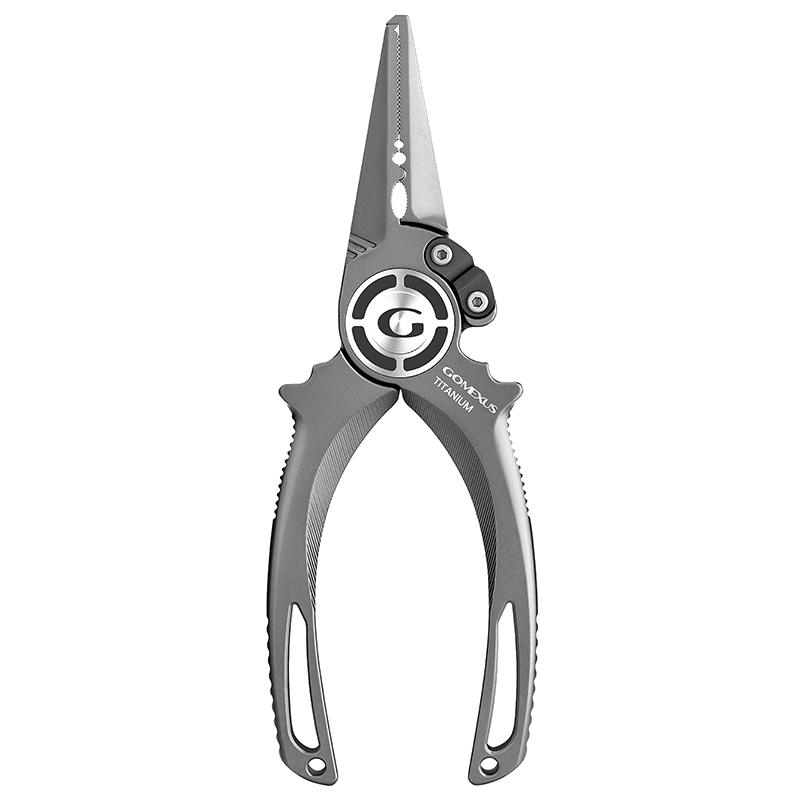 Titanium Fishing Needle Nose Pliers With Leather Sheath Braid Cutter - Gift  Box