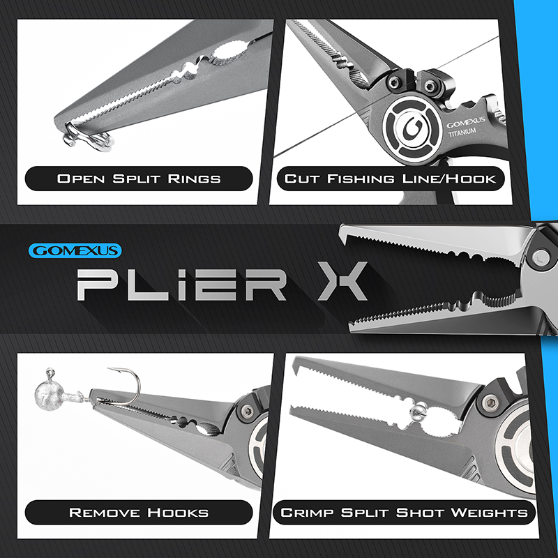 Gomexus Plier X Titanium Fishing Pliers 7'', Never Rust and Lifetime Warranty