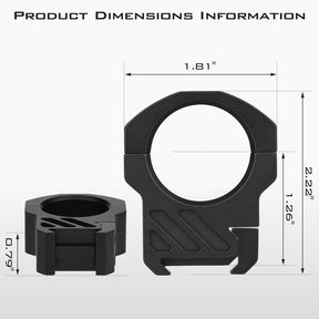 Gomexus 30mm Scope Rings for Picatinny Rails - Lightweight Aluminum