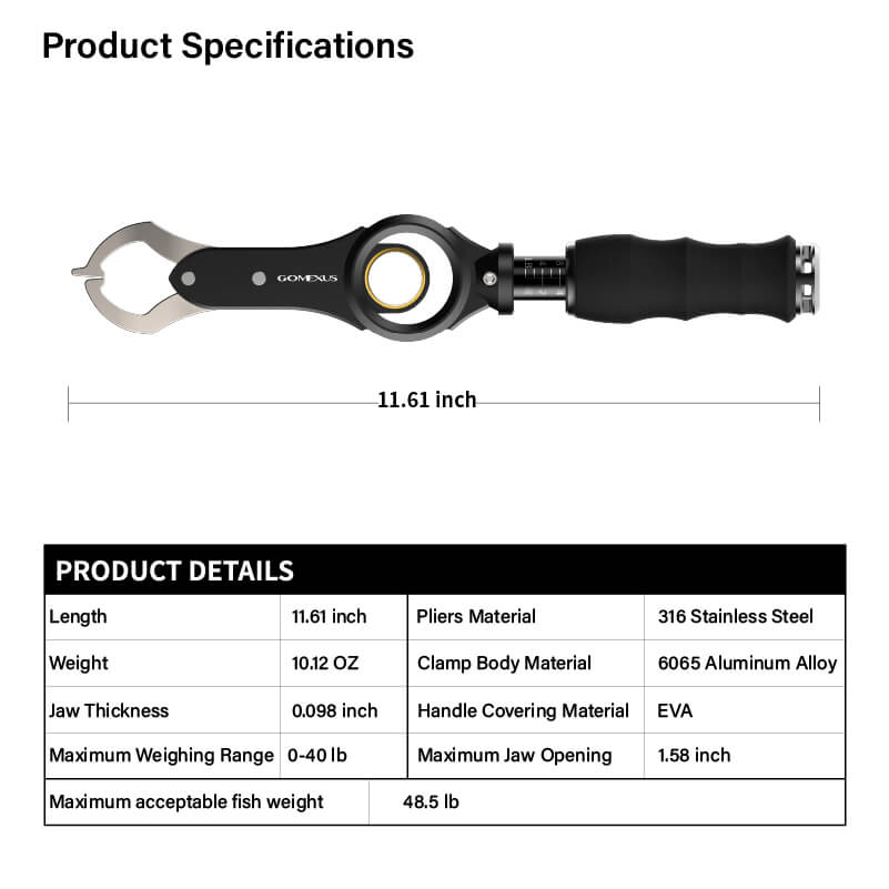 Gomexus Aluminum Fish Gripper with Scale