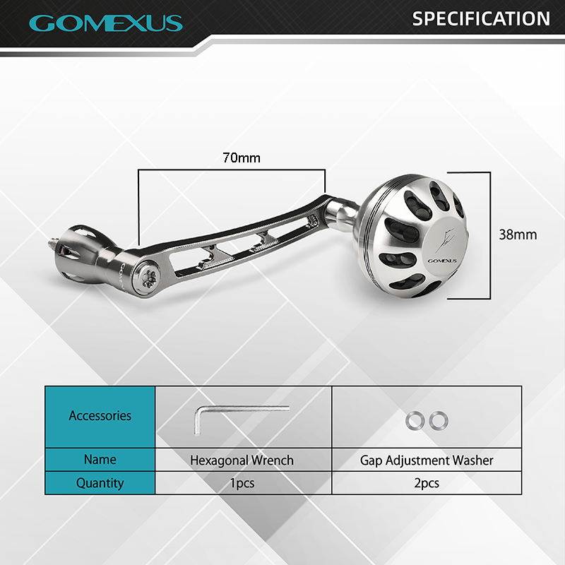 Gomexus Power Handle for Shimano Vanford Spinning Reel 82mm Plus