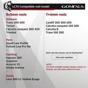 Gomexus Baitcasting Reel Handle Carbon LC75-A38 Black Silver / 8x5mm / 75mm