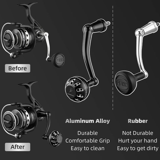 Gomexus Plug&Play Aluminum Power Handle For Penn Pursuit III&IV