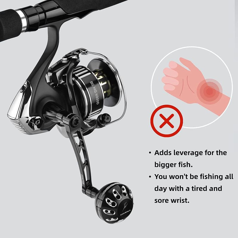 Gomexus Aluminum Handle for Shimano Spinning Reel LMY-A38, for Stradic FL/FM / 70mm