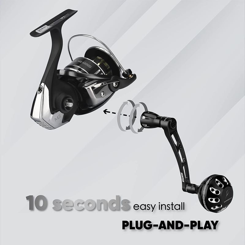 GOMEXUS Spinning Reel Custom Accessorie Daiwa Fuego 1000-4000 PLUG & PLAY  HANDLE BLK/RD