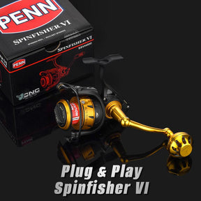 Gomexus Plug&play Aluminum Power Handle for Penn Spinfisher VI&VII and Slammer III&IV