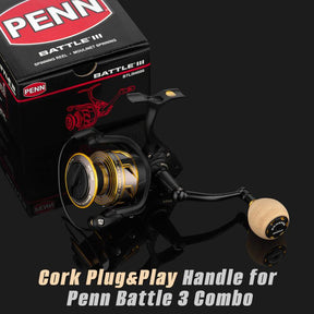 Gomexus Plug&Play Aluminum Power Handle for Penn Spinfisher VI&VII and Slammer III&IV, Black Handle / for Slammer/Spinfisher 7500-8500
