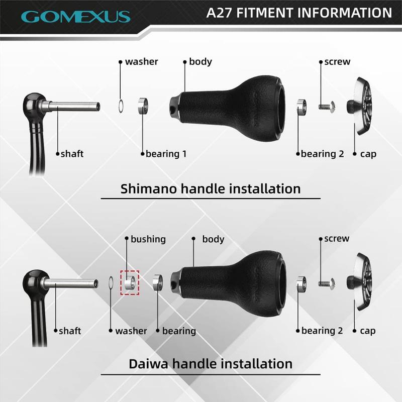 GOMEXUS Power Knob Shaft for Drill Fitment, Spinning Reels