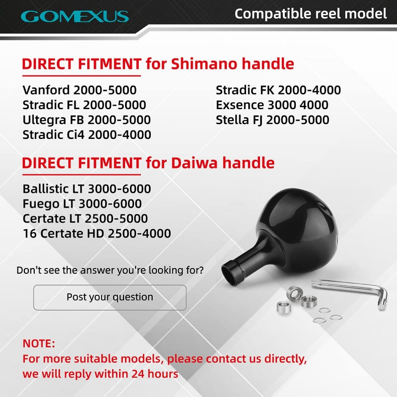 Gomexus Power Knob Titanium TA38 compatible reel model#color_Black