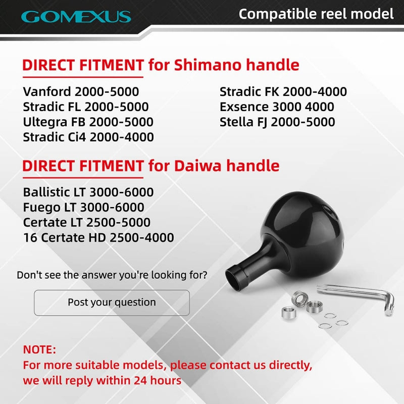 GOMEXUS Power Knob Compatible for Shimano Stradic FK Sustain FI Twin Power  1000-4000 Daiwa Saltist Back Bay LT 3000 4000 Direct Fitment Spinning Reel  Handle Replacement Knob 41mm, Spinning Reels -  Canada