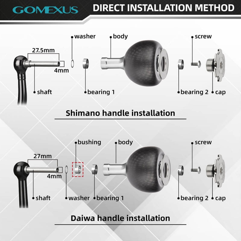 Gomexus EVA Power Knob For Shimano Sedona FI 1000 - 5000 Reel Handle 38mm  Direct
