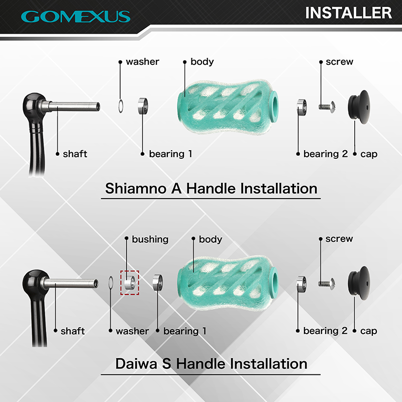 Gomexus Reel Handle Knob 20mm For Shimano Stradic CI4+ Daiwa