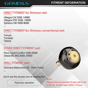 Gomexus Titanium Reel Power Knob 45 50mm TB45
