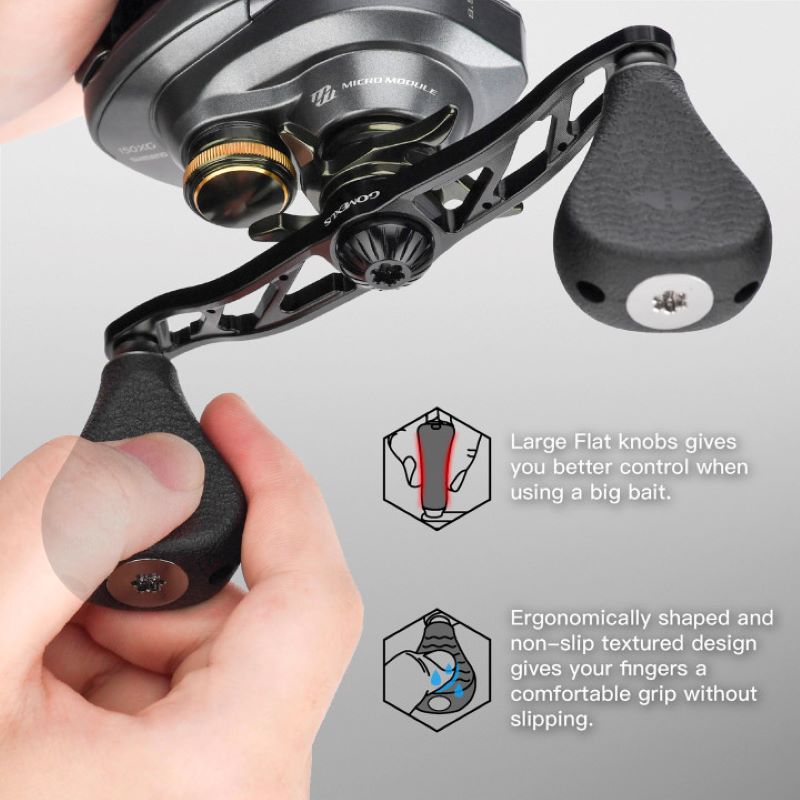 Improved Fishing Reel Handle Grip for Enhanced Reel Control and Comfort 