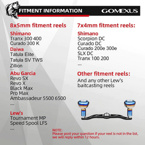 Gomexus Aluminum Handle for Baitcasting Reel with Titanium Knob BDH-TA30