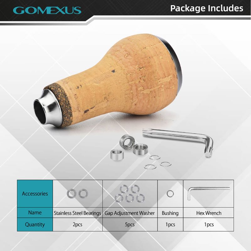 Gomexus Cork Reel Power Knob 27mm CA27, Black