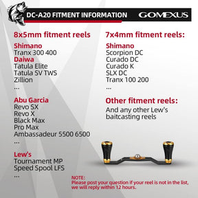 Gomexus Carbon Handle for Baitcasting Reel with Aluminum Knob DC-A20