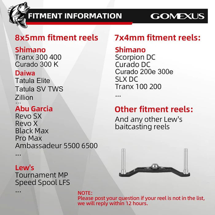 GOMEXUS 7x4mm Power Handle for Shimano SLX Tranx Curado DC 200e Baitcasting  Reel