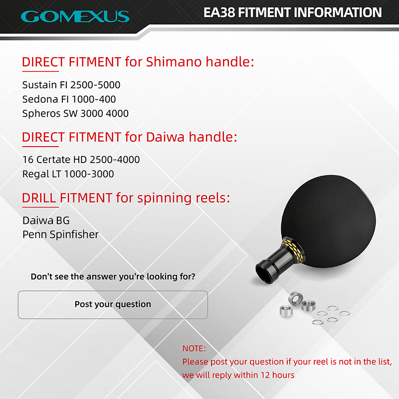 Gomexus Power Knob Drill Fitment for Daiwa BG Penn Battle Spinfisher Reel T  Bar