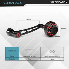 Gomexus Aluminum Handle for Daiwa Spinning Reel LMY-A38, Daiwa BG 1500-3000 / 70mm