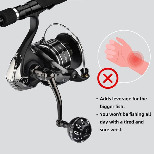 Gomexus Plug&Play Aluminum Power Handle For Daiwa BG MQ Spinning Reel