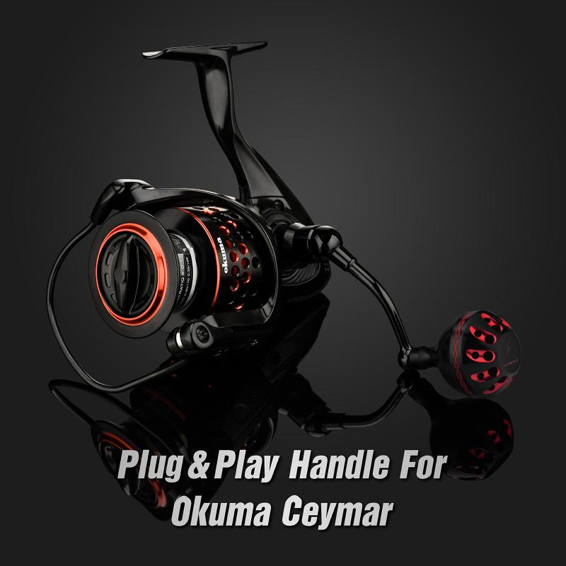 Okuma Ceymar Baitfeeder Spinning Reel-Size 1000 - Black/Red 1000