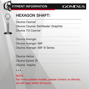 Gomexus Aluminum Handle for Okuma Ceymar MSL-L57