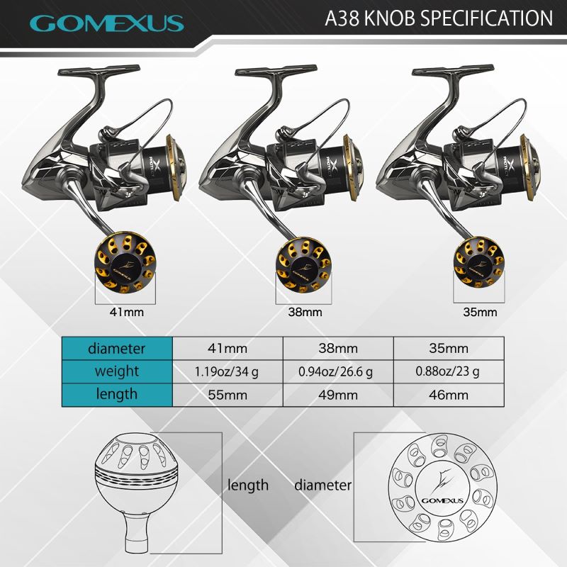 Gomexus Power Knopf Aluminium-A38