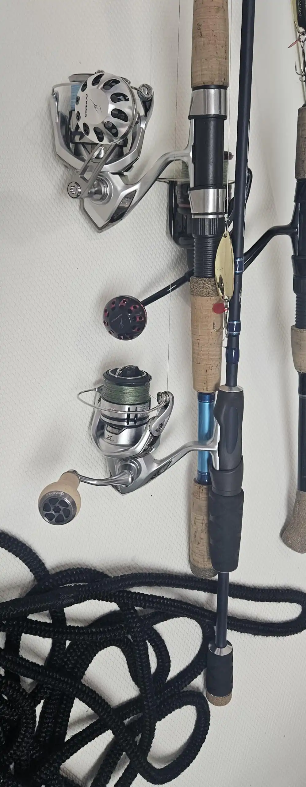 Poignée Gomexus CA27BKBK 27mm - Alu Liège Noir, Pour Shimano A & Daiwa S