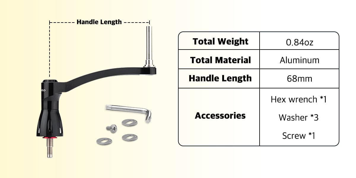 Gomexus Aluminum Handle for Spinning Reel LMY 1 Handle Specofication