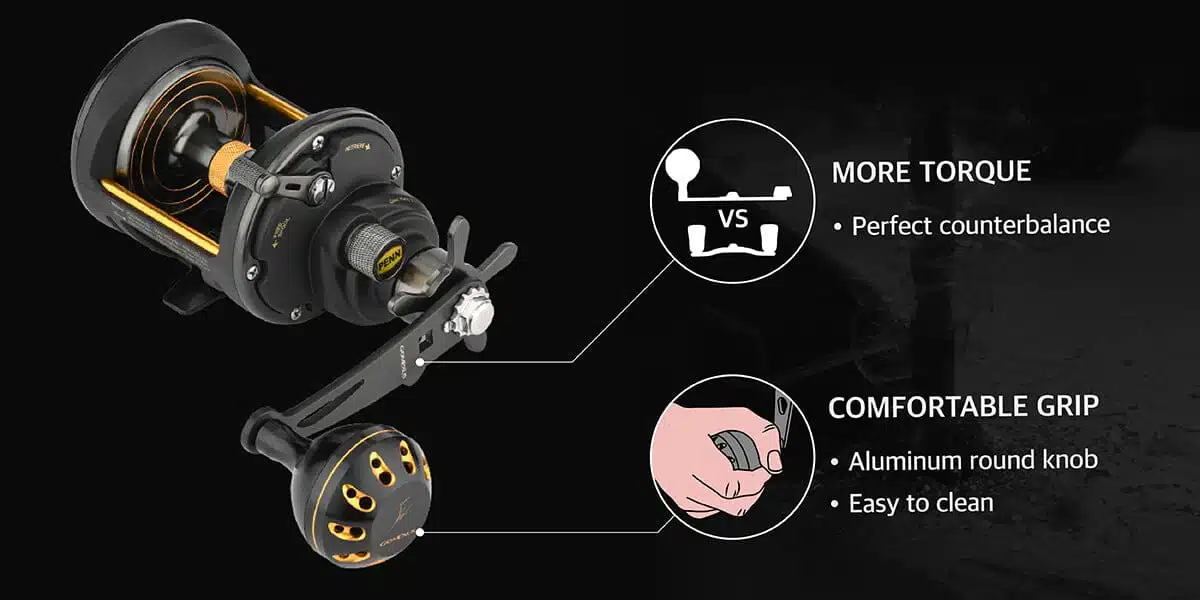 Gomexus handle for Penn Fathom & Squall Reel