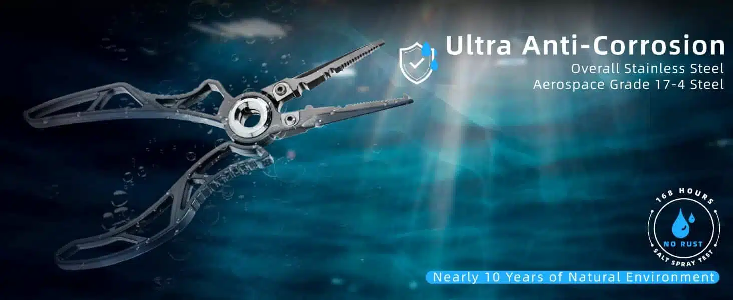 Ultra corrosion-resistant stainless steel pliers.