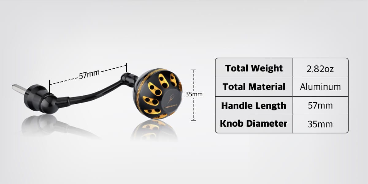 Gomexus Aluminum Handle for Shimano 17 Nasci MSL-L57 1 lock type handle