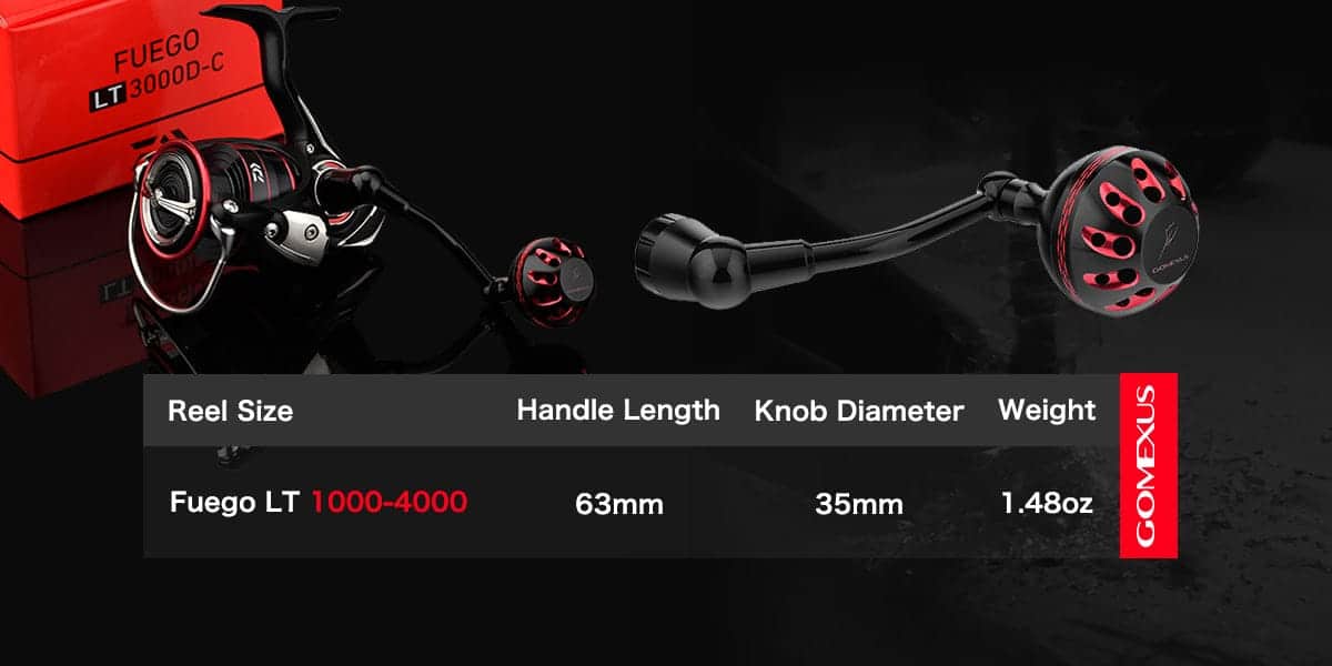 Gomexus Plug&Play Aluminum Power Handle For Daiwa Fuego LT Spinning Reel 1 Gomexus handle for Daiwa Fuego