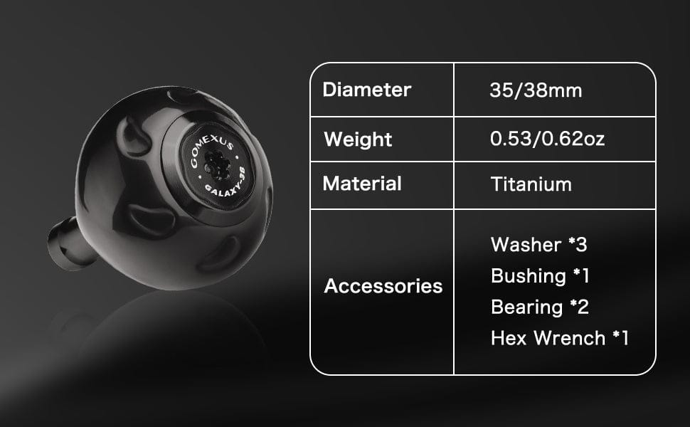 Gomexus Titanium Reel Power Knob 35 38mm TA38 1 Gomexus knob 38mm