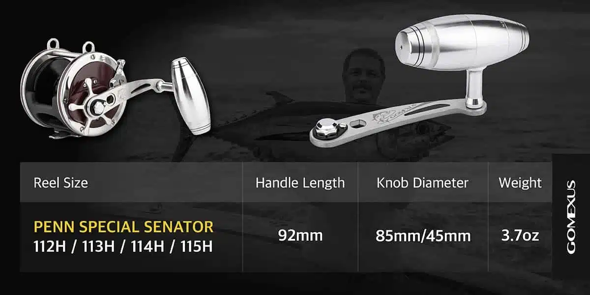 Gomexus iHandle SS92 for Penn Senator 112H 113H 114H 115H Reel Power Handle 1 Gomexus handle for the Penn 112H