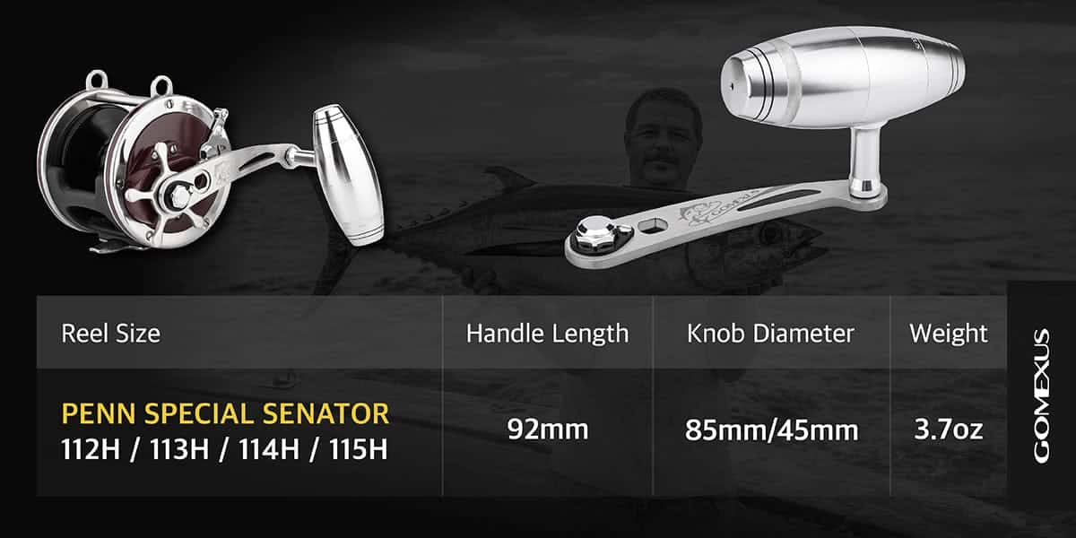 Gomexus iHandle SS92 for Penn Senator 112H 113H 114H 115H Reel Power Handle 1 Gomexus handle for the Penn 112H