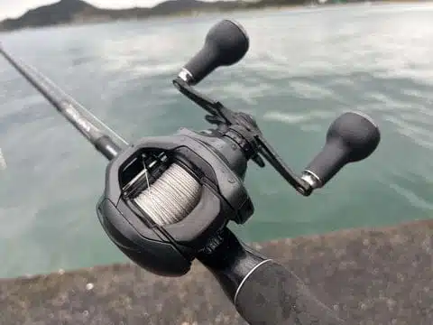 Dial in Your Casting with Gomexus Custom Knobs: A Shimano 20 Exsence DCSS Review 4 Fishing reel mounted on rod outdoors