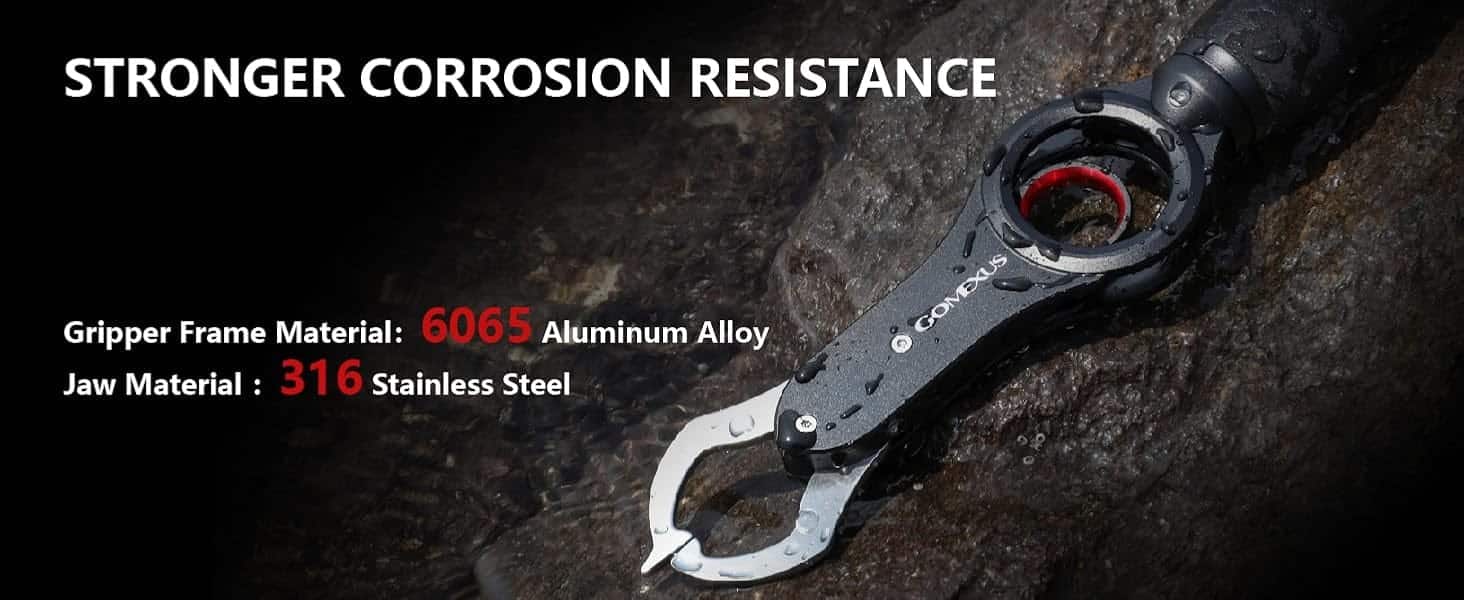 Gomexus Aluminum Fish Gripper with Scale 1 Corrosion-resistant fishing gripper tool