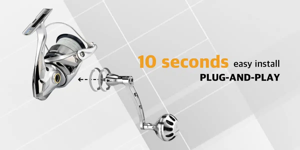 Gomexus Aluminum Handle for Shimano Spinning Reel LMY-A38 2 plug&play handle