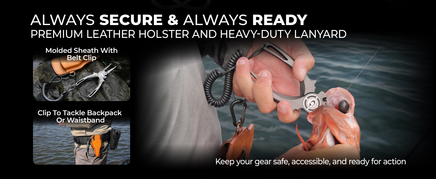 Precision curved nose tip on Titanium Fishing Pliers executing effortless splitting work on number 3 to number 9 split rings without damage