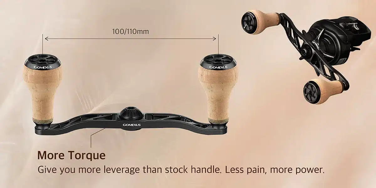 Gomexus Aluminum Handle for Baitcasting Reel with Cork Knob BDH-CA27 3 more torque