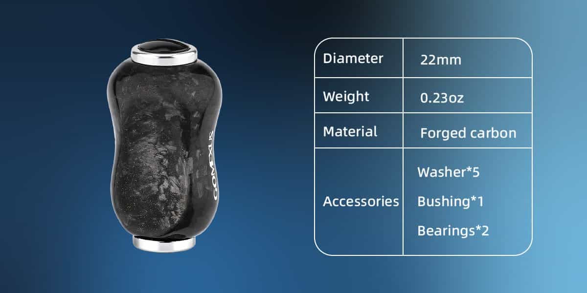 Gomexus Carbon Reel Power Knob 20mm F22 1 Lightweight forged carbon accessory design.
