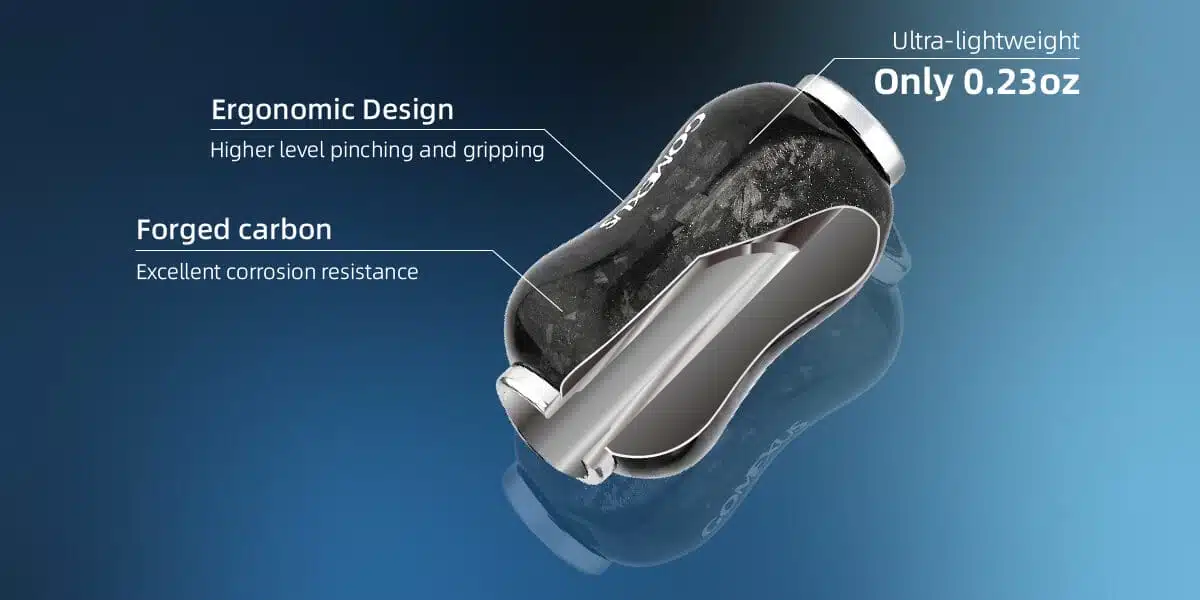 Gomexus Carbon Reel Power Knob 20mm F22 2 Ergonomic, ultra-lightweight forged carbon grip.