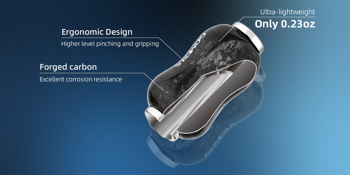 Gomexus Carbon Reel Power Knob 20mm F22 2 Ergonomic, ultra-lightweight forged carbon grip.